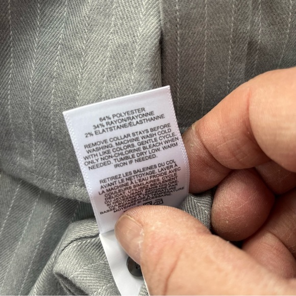 Express Men’s Long Sleeve Button Down Shirt Size XL Gray/Gray Stripe - Picture 5 of 7